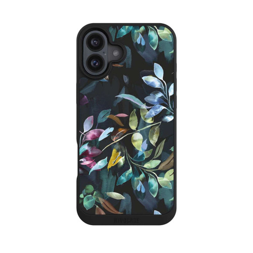 Apple iPhone 16 Plus NIVOpure Mystische Aquarellblätter schwarz