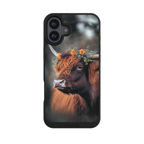 Apple iPhone 16 Plus NIVOpure Vache des Highlands avec des fleurs avec IA