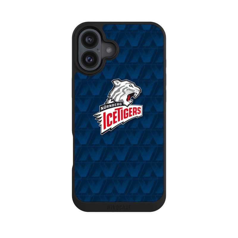 iPhone 16 Plus NIVOpure Nürnberg Ice Tigers Logo Muster
