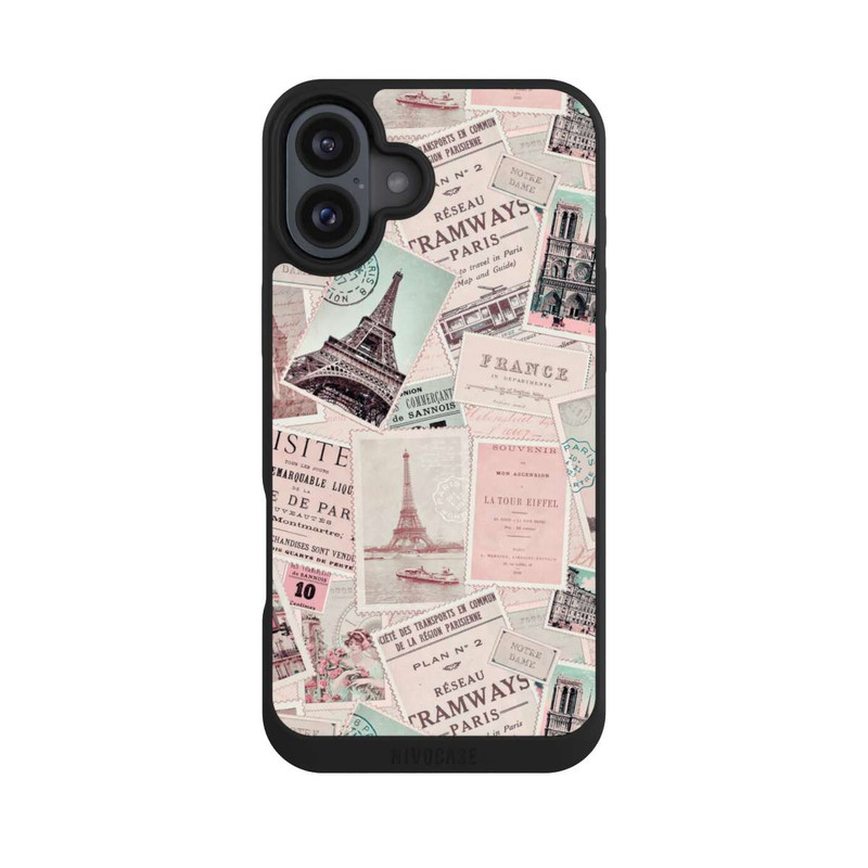 iPhone 16 Plus NIVOpure Vintage Paris Postcards Pattern