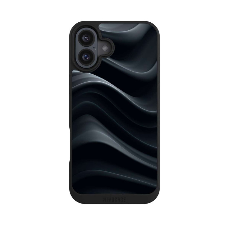iPhone 16 Plus NIVOpure Black Waves Texture