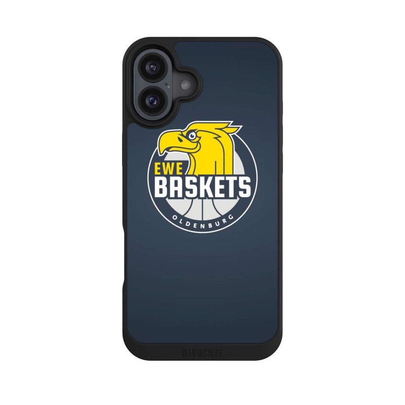 iPhone 16 Plus NIVOpure EWE Baskets Logo Blau