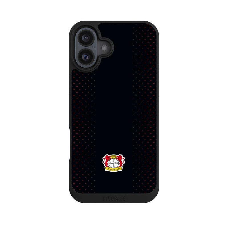iPhone 16 Plus NIVOpure Bayer 04 Leverkusen Schwarz mit Muster