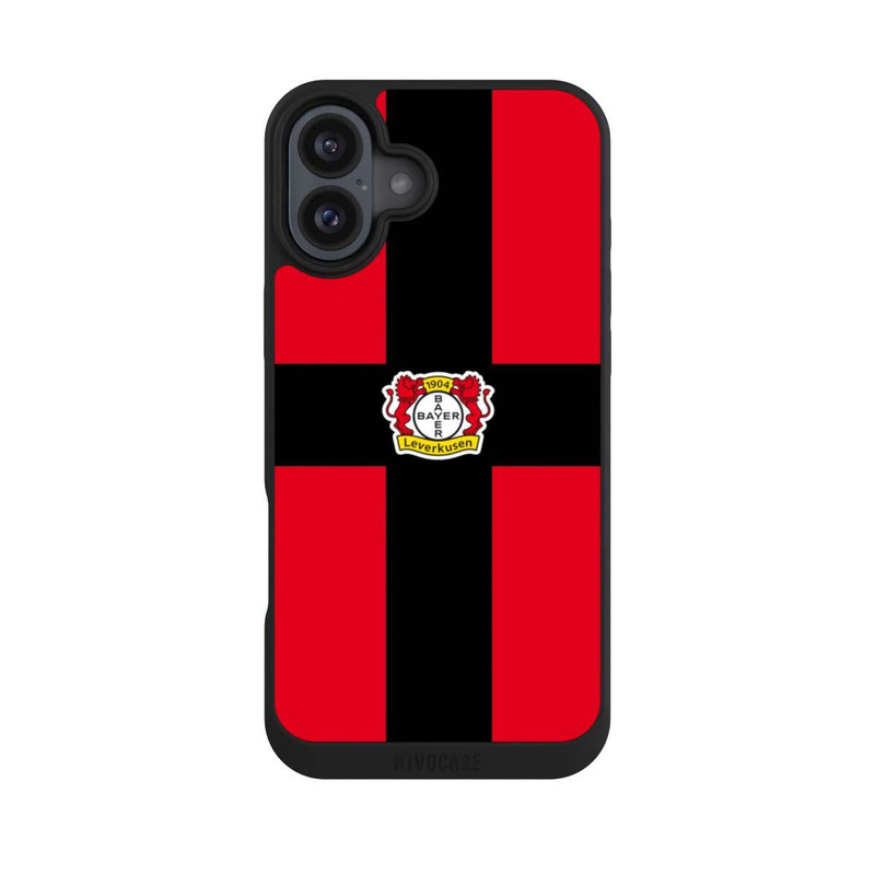 iPhone 16 Plus NIVOpure Bayer 04 Leverkusen Schwarzes Kreuz auf Rot