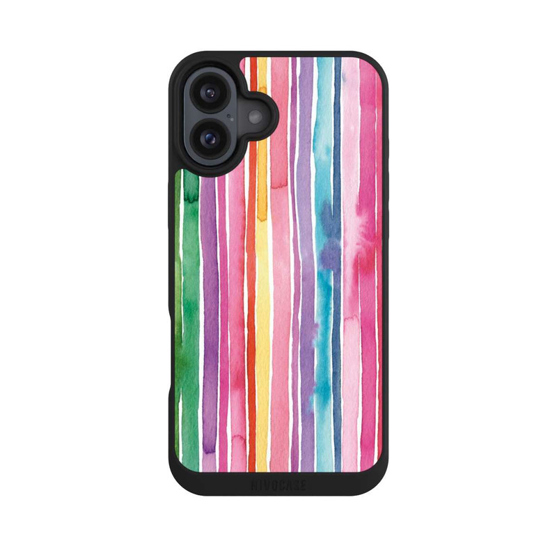 iPhone 16 Plus NIVOpure Camouflage Regenbogenstreifen