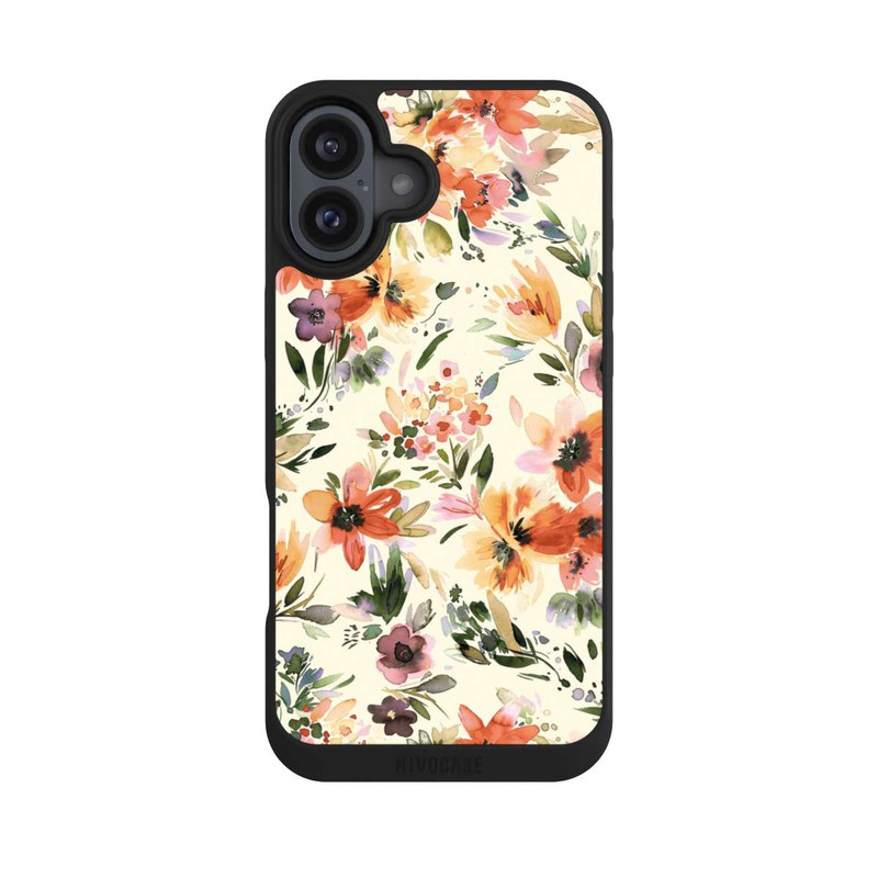 iPhone 16 Plus NIVOpure Fleurs artistiques d'été Ivoire