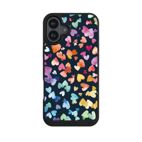Apple iPhone 16 Plus NIVOpure Valentinstag Herzen Schwarz