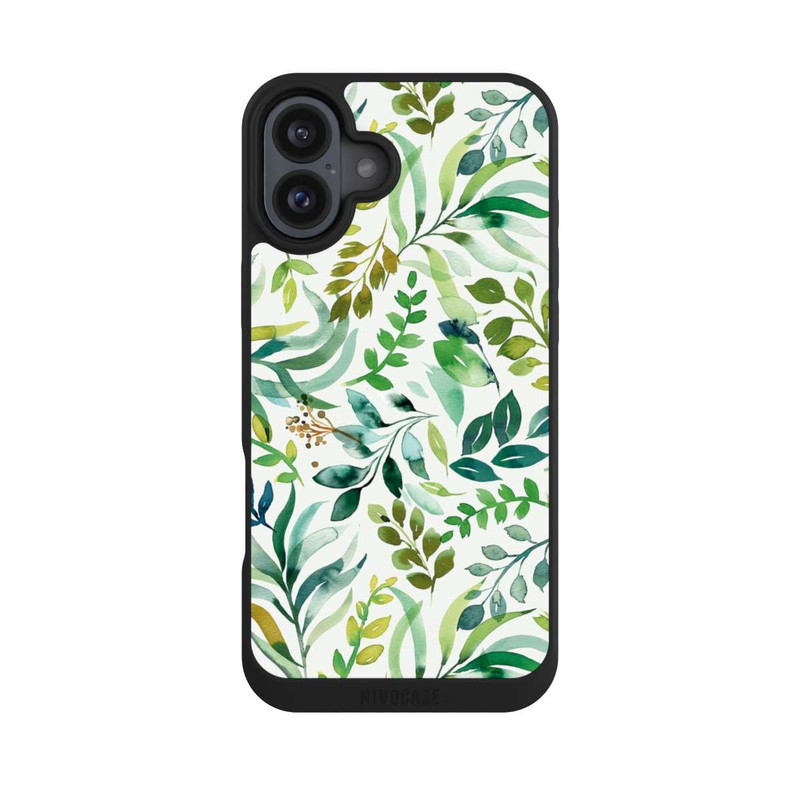 iPhone 16 Plus NIVOpure Aquarell Palmenblätter Botanisch Grün