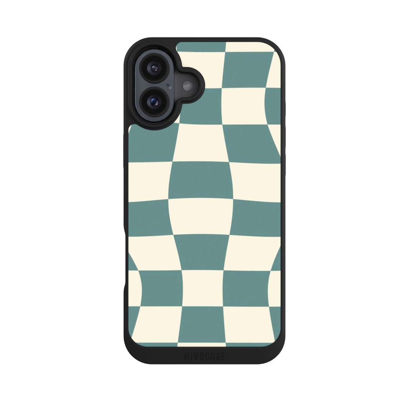 iPhone 16 Plus NIVOpure Schachbrett Petrol