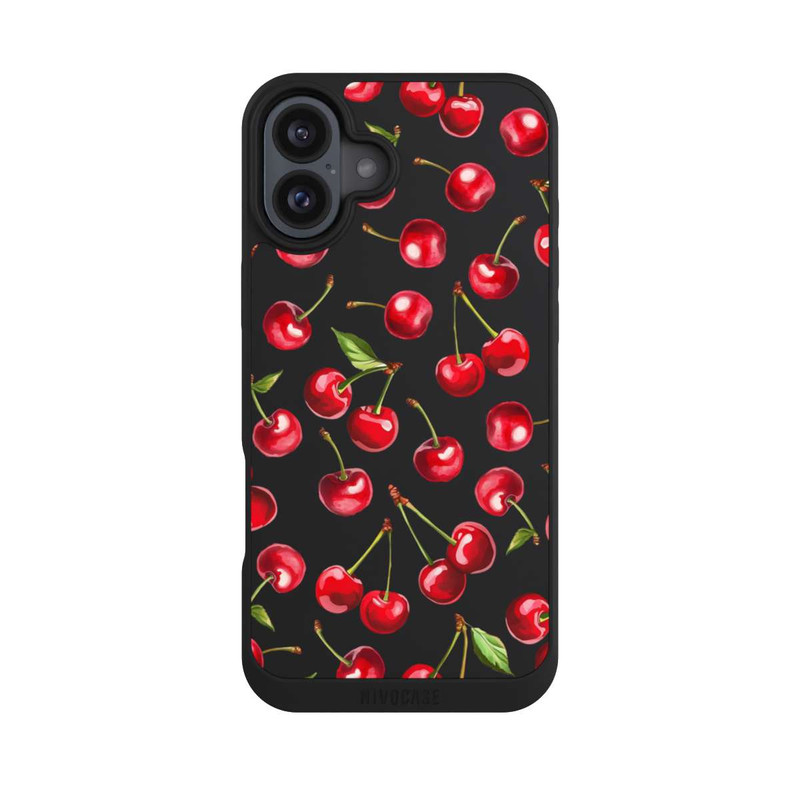 iPhone 16 Plus NIVOpure Kirschen Muster Transparent mit KI