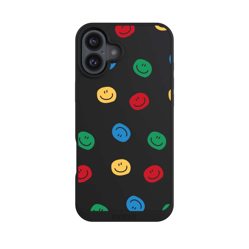 iPhone 16 Plus NIVOpure Smile Muster Bunt
