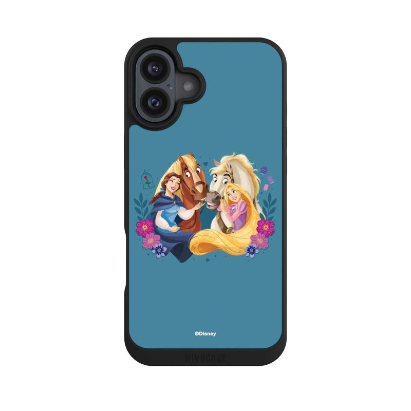 iPhone 16 Plus NIVOpure Disney Prinzessinnen Belle and Rapunzel mit Pferden