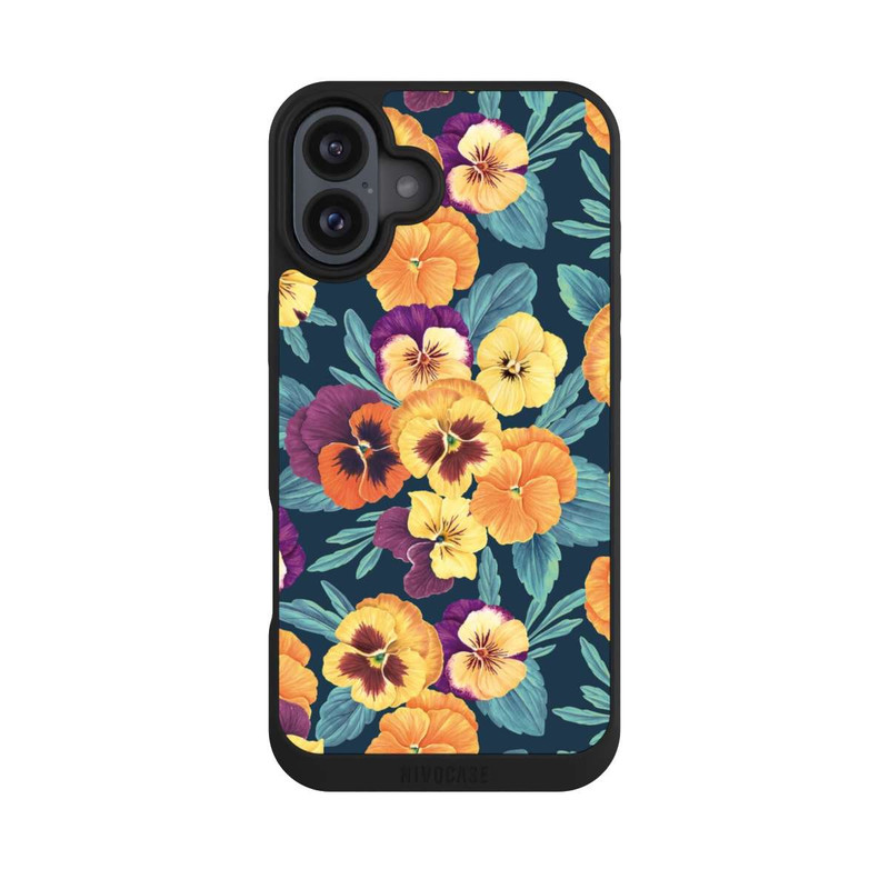 iPhone 16 Plus NIVOpure Pansies on Navy