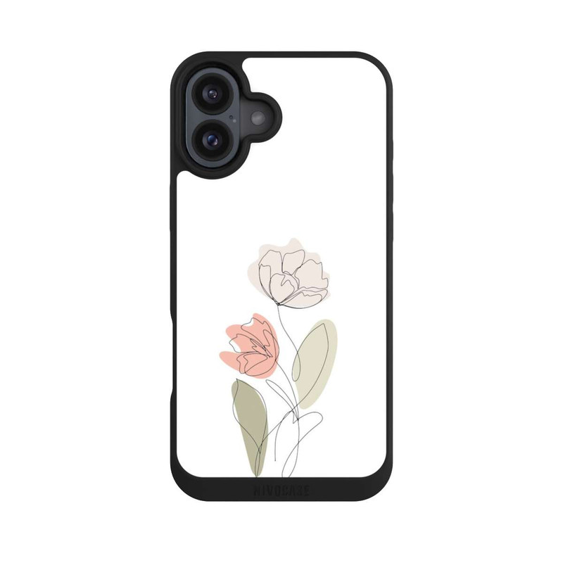 iPhone 16 Plus NIVOpure Blume Line Art Beige