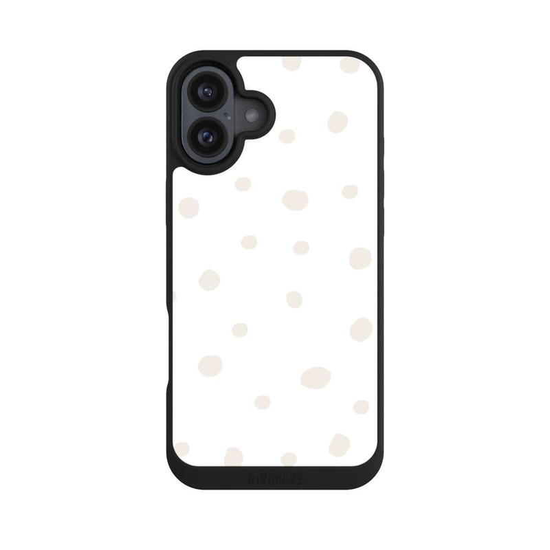 iPhone 16 Plus NIVOpure Punktmuster Weiß Braun