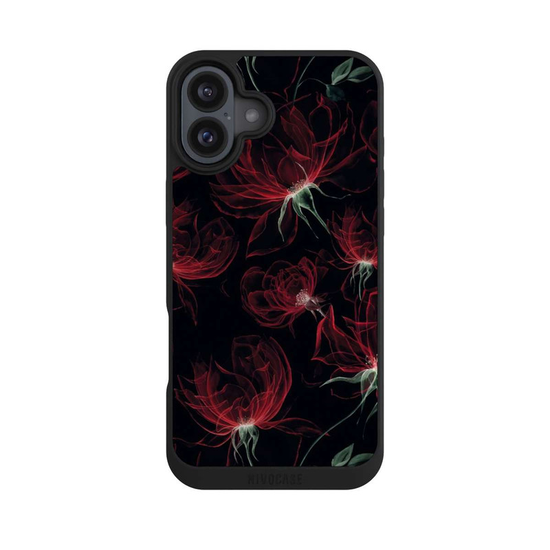 iPhone 16 Plus NIVOpure Fleurs rouges Fond d'écran