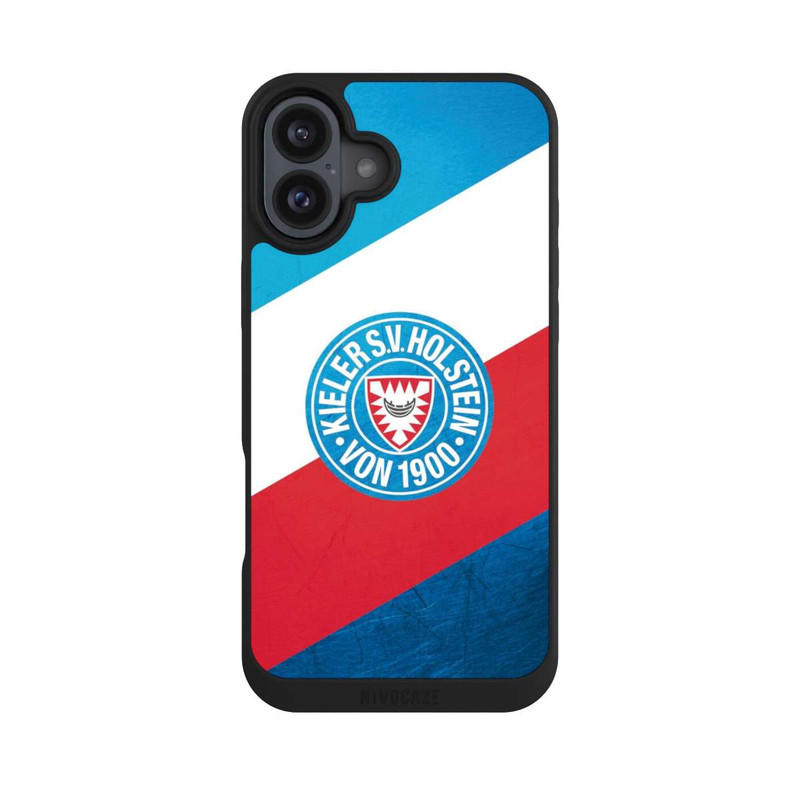 iPhone 16 Plus NIVOpure Holstein Kiel Logo Streifen Scratch
