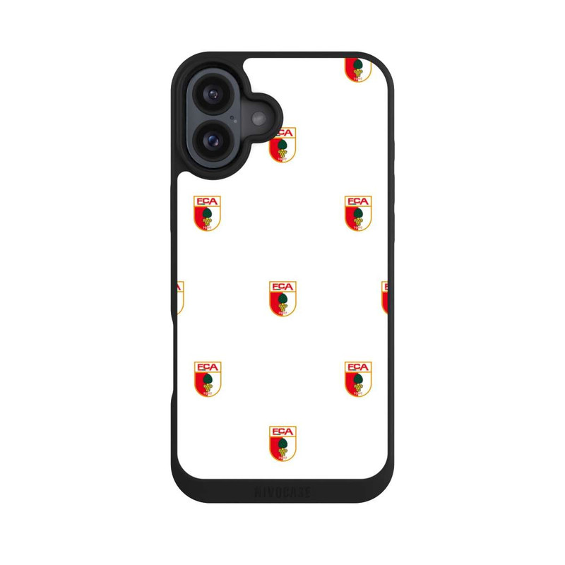 iPhone 16 Plus NIVOpure FCA Logo Muster Weiß