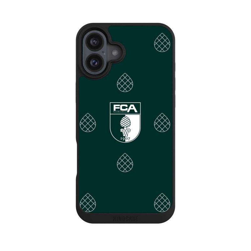 iPhone 16 Plus NIVOpure FCA Muster Zirbelnuss Grün