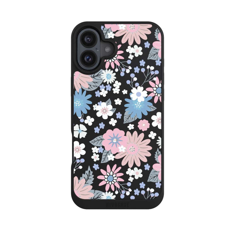 iPhone 16 Plus NIVOpure Wildblumenmuster Illustration Pastell Transparent
