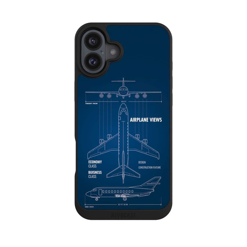 iPhone 16 Plus NIVOpure Flugzeug-Wireframe
