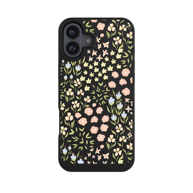 iPhone 16 Plus NIVOpure Blumenmuster Pastell Transparent