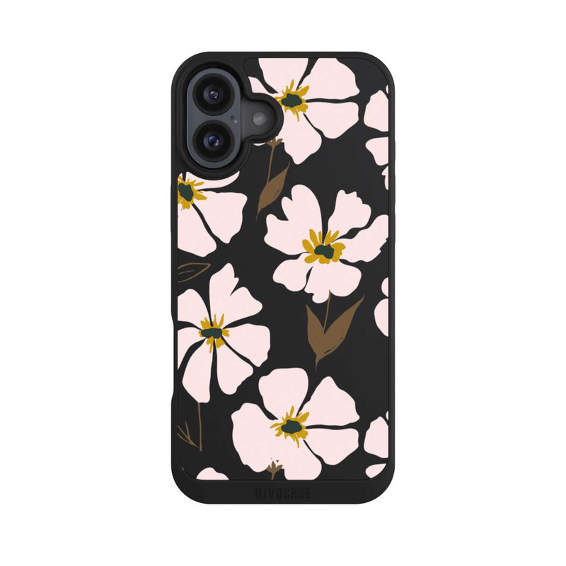 iPhone 16 Plus NIVOpure Simple Pastell Flowers Rose Transparent