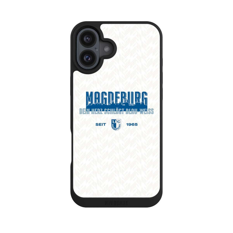iPhone 16 Plus NIVOpure 1. FC Magdeburg Dein Herz Schlägt Blau Weiß