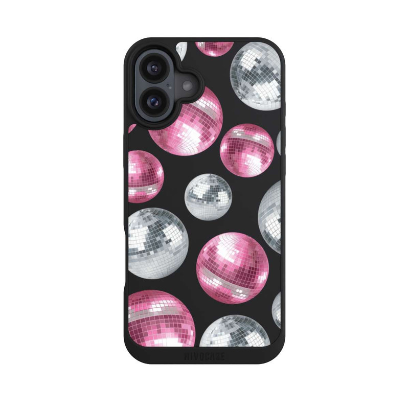 iPhone 16 Plus NIVOpure Discokugel Show Pink Transparent