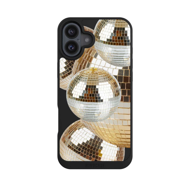 iPhone 16 Plus NIVOpure Disco Ball Party Gold Transparent with AI