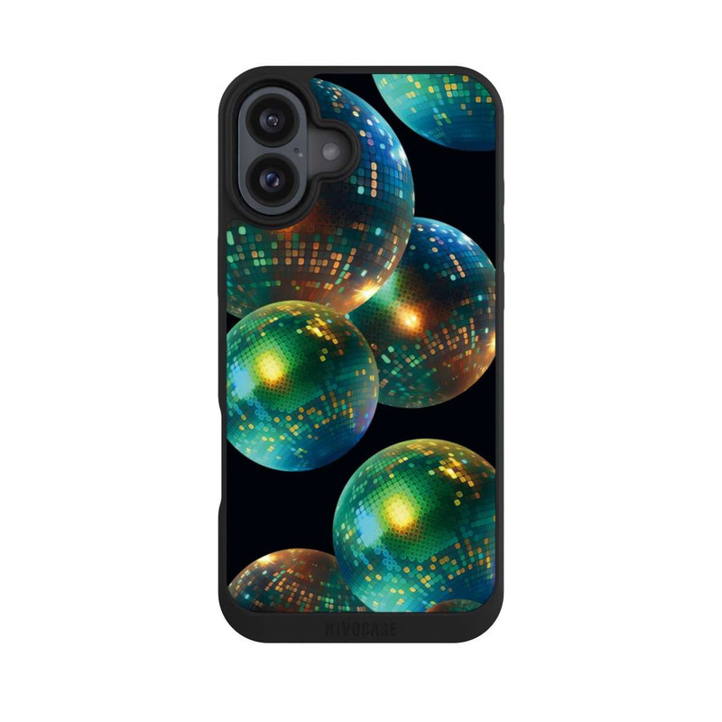 iPhone 16 Plus NIVOpure Discokugel Dekoration Schwarz mit KI
