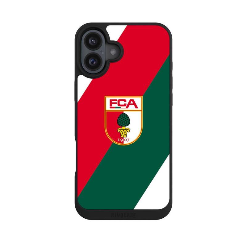 iPhone 16 Plus NIVOpure FC Augsburg Logo Rot Grün