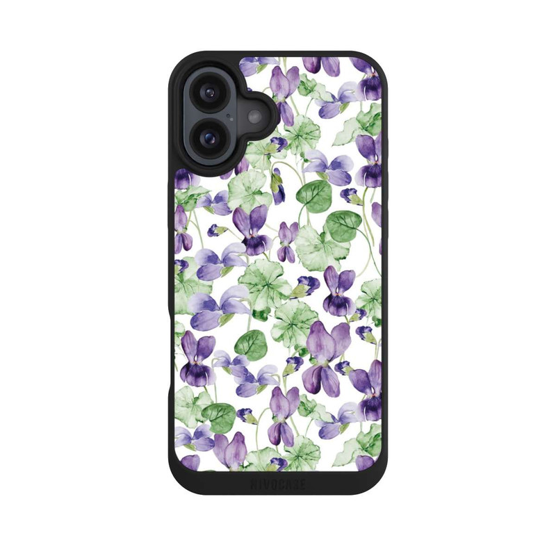 iPhone 16 Plus NIVOpure Purple Wildflowers Pattern Watercolor