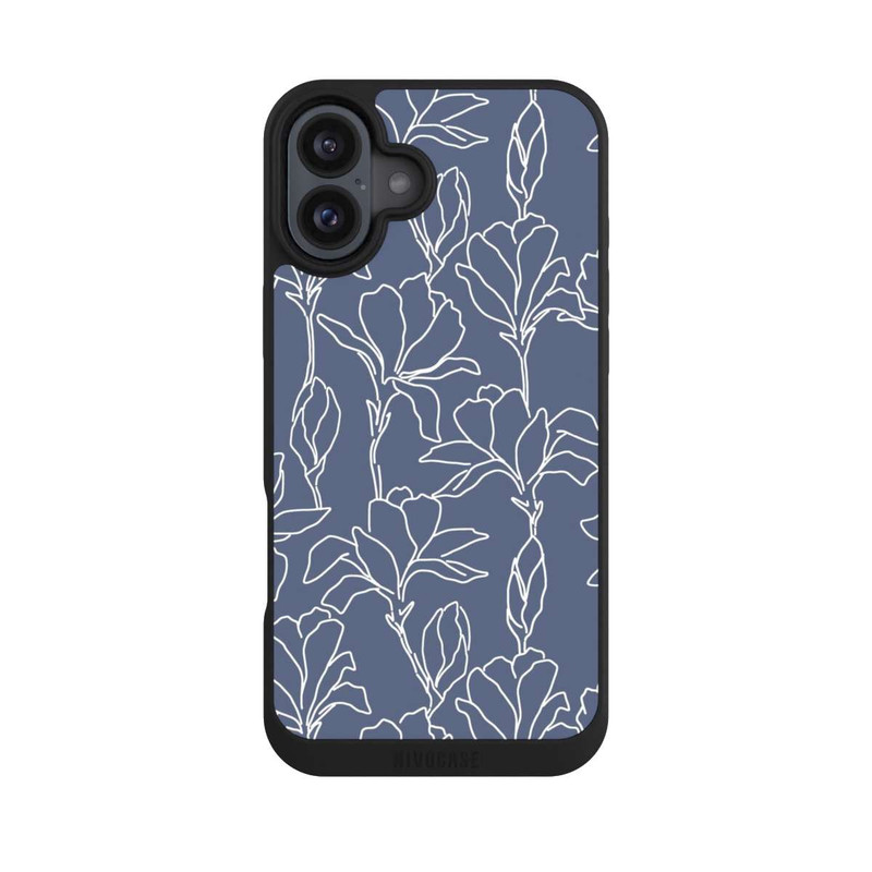 iPhone 16 Plus NIVOpure Flower Silhouettes on Blue