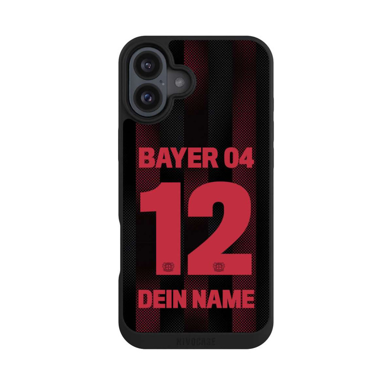 iPhone 16 Plus NIVOpure Bayer Leverkusen Trikot Personalisierbar 25-26