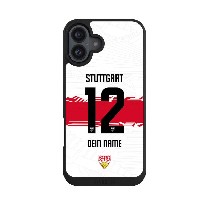 iPhone 16 Plus NIVOpure VfB Stuttgart Trikot Personalisierbar 25-26
