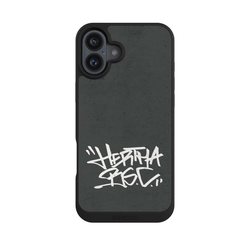 iPhone 16 Plus NIVOpure Hertha BSC Graffiti Grau
