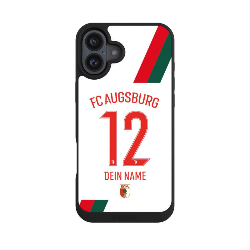 iPhone 16 Plus NIVOpure FC Augsburg Trikot Personalisierbar 25-26