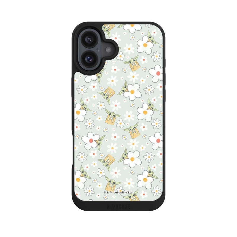 iPhone 16 Plus NIVOpure Baby Yoda Blumen Muster