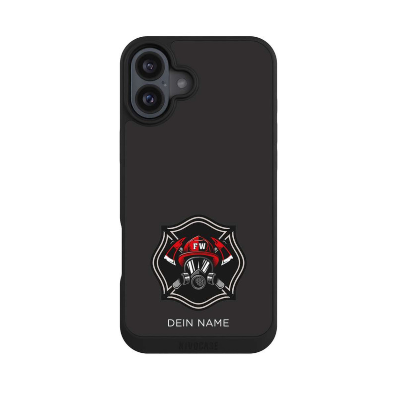 iPhone 16 Plus NIVOpure Feuerwehr Icon Personalisierbar