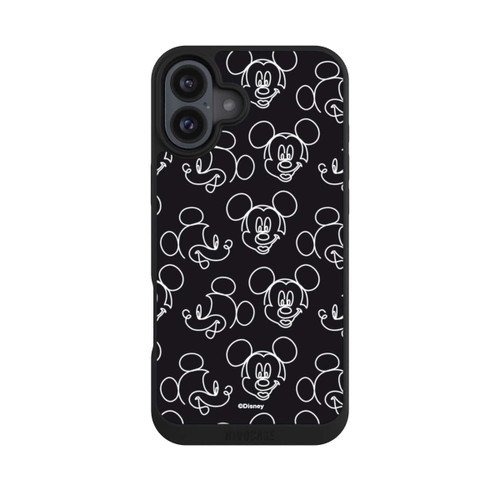 Apple iPhone 16 Plus NIVOpure Disney Mickey Faces Black Line Art Pattern