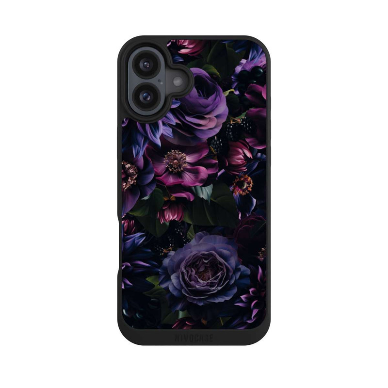 iPhone 16 Plus NIVOpure Dark Purple Flowers
