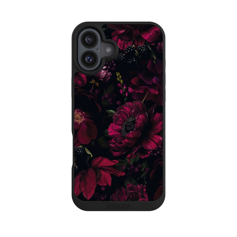 iPhone 16 Plus NIVOpure Dunkle Rote Blumen Liebe
