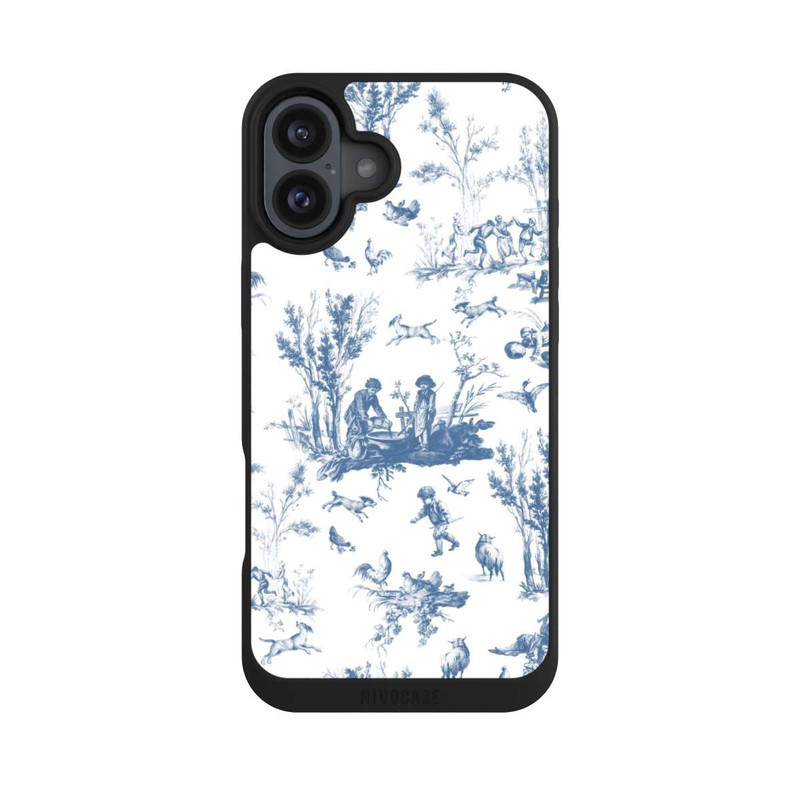 iPhone 16 Plus NIVOpure Blaue Landschaft Vintage Keramik Pattern