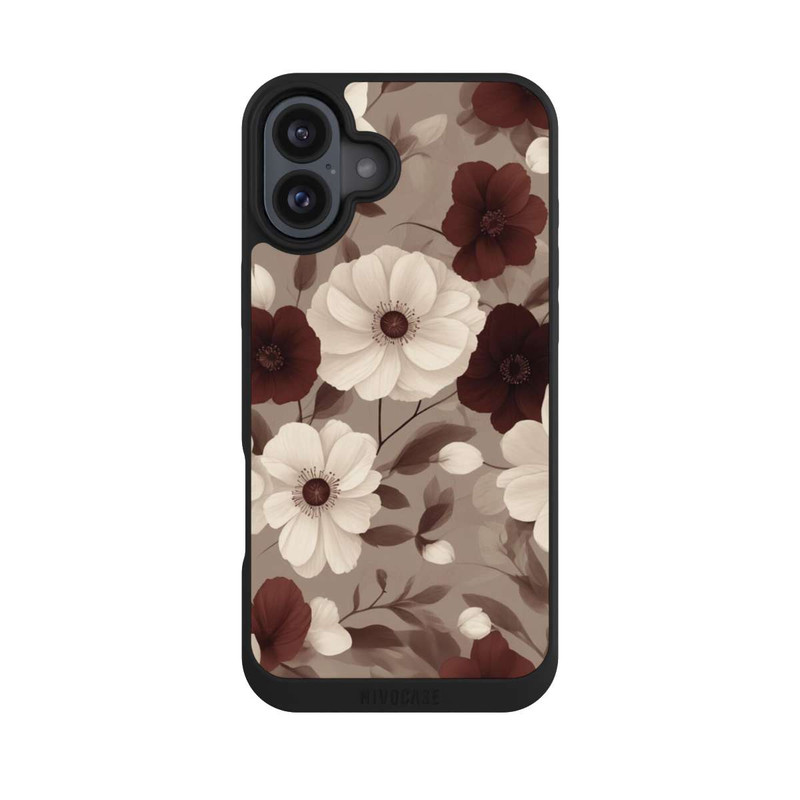 iPhone 16 Plus NIVOpure Bordeaux Und Creme Blumen mit KI