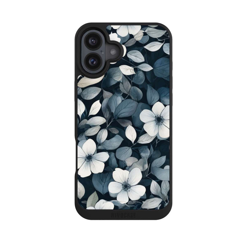 iPhone 16 Plus NIVOpure Blaue Negativblumen mit KI