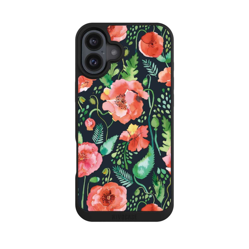 iPhone 16 Plus NIVOpure Mohnblumen Dunkle Wildnis