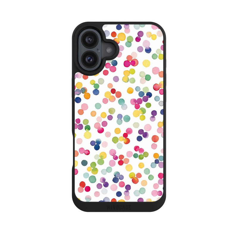 iPhone 16 Plus NIVOpure Watercolour Punkte Bunt