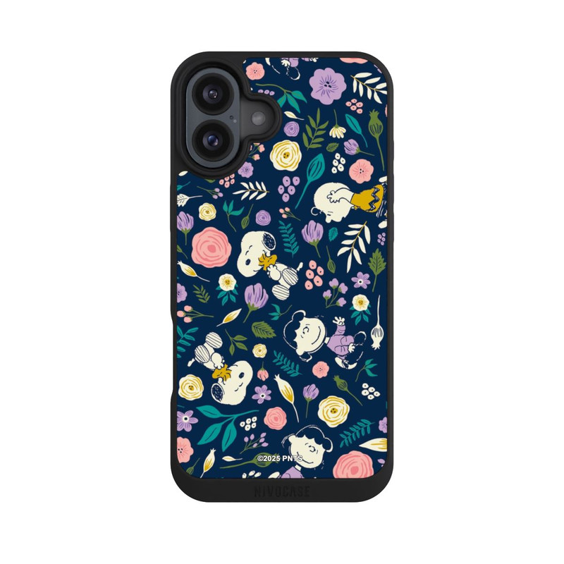 iPhone 16 Plus NIVOpure Peanuts Dark Flower Pattern