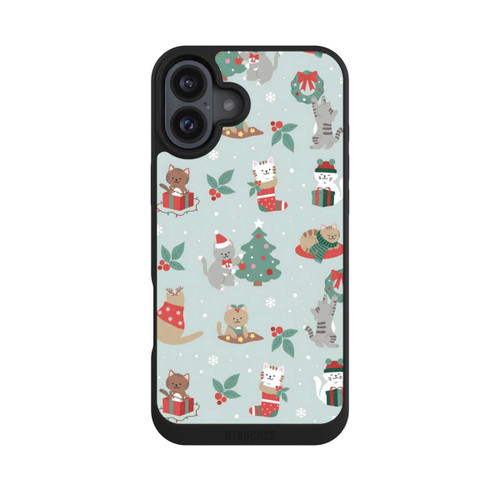 Apple iPhone 16 Plus NIVOpure festliche Katzen im Winterwunderland
